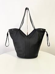 Ysl Saint Laurent Santorini Lux Calfskin Y Drawstring Tote Black - 4