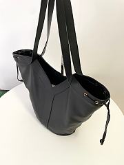 Ysl Saint Laurent Santorini Lux Calfskin Y Drawstring Tote Black - 3
