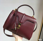 Celine Small 16 Bag Burgundy Calfskin size 23 x 19 x 10.5 cm - 1