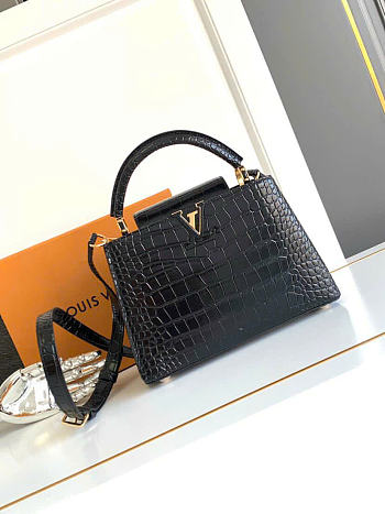 Louis Vuitton Capucines BB Bag Crocodile Leather In Black