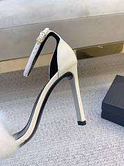 Ysl Saint Laurent Roy Genuine Mink Fur Sandal White - 6