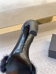 Ysl Saint Laurent Roy Genuine Mink Fur Sandal Black - 2