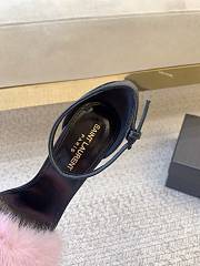 Ysl Saint Laurent Roy Genuine Mink Fur Sandal Pink - 4