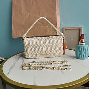 Miumiu Crystal Cloqué Nappa leather bag white - 6