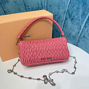 Miumiu Crystal Cloqué Nappa leather bag pink - 6