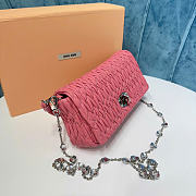 Miumiu Crystal Cloqué Nappa leather bag pink - 5