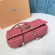 Miumiu Crystal Cloqué Nappa leather bag pink - 3