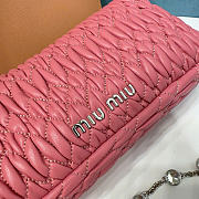 Miumiu Crystal Cloqué Nappa leather bag pink - 2