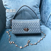 Miumiu Crystal Cloqué Nappa leather bag blue - 1