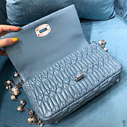 Miumiu Crystal Cloqué Nappa leather bag blue - 5