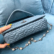 Miumiu Crystal Cloqué Nappa leather bag blue - 4