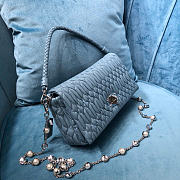 Miumiu Crystal Cloqué Nappa leather bag blue - 2