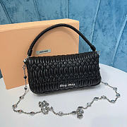 Miumiu Crystal Cloqué Nappa leather bag black - 6