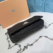 Miumiu Crystal Cloqué Nappa leather bag black - 4
