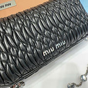 Miumiu Crystal Cloqué Nappa leather bag black - 3