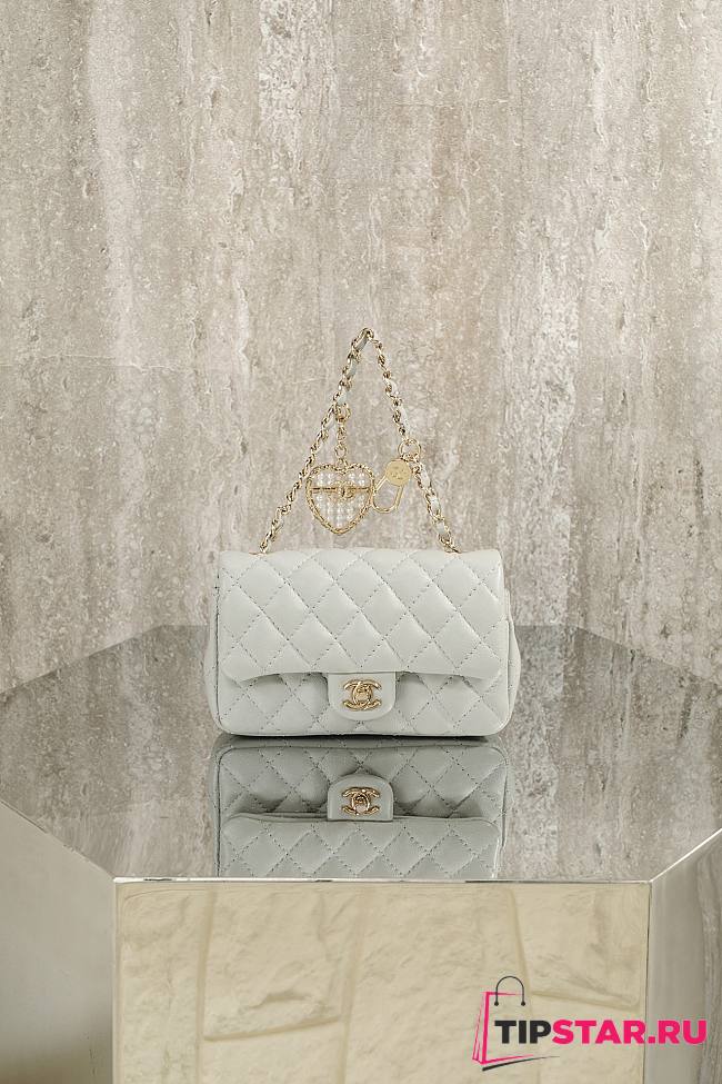 Chanel Classic Mini Double Flap With Hook Blue - 1