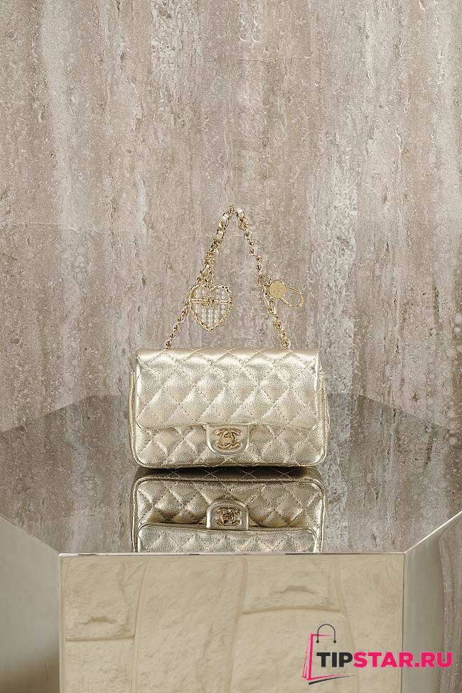 Chanel Classic Mini Double Flap With Hook Silver - 1