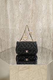 Chanel Classic Mini Double Flap With Hook Black - 1
