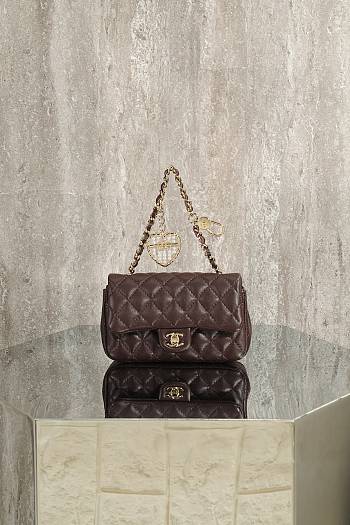 Chanel Classic Mini Double Flap With Hook Burgundy