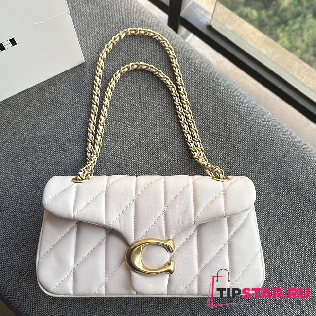 Coach Tabby Nappa Leather Shouder Bag In White - 1