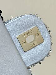 Chanel Flap Bag in Sequins Metallic accents blue - 4