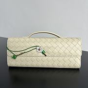 Bottega Veneta Flower Charm Andiamo Long Clutch In White - 1