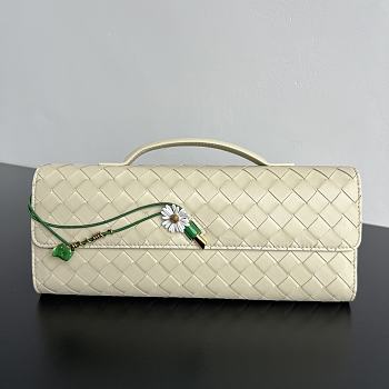 Bottega Veneta Flower Charm Andiamo Long Clutch In White