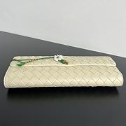 Bottega Veneta Flower Charm Andiamo Long Clutch In White - 6