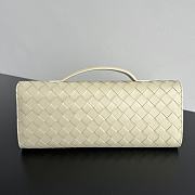 Bottega Veneta Flower Charm Andiamo Long Clutch In White - 4