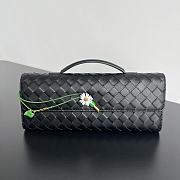 Bottega Veneta Flower Charm Andiamo Long Clutch In Black - 1