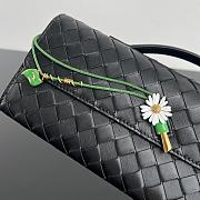 Bottega Veneta Flower Charm Andiamo Long Clutch In Black - 3