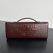 Bottega Veneta Flower Charm Crocodile Andiamo Long Clutch In Burgundy - 4