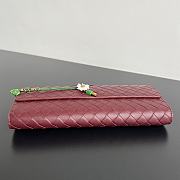 Bottega Veneta Flower Charm Andiamo Long Clutch In Burgundy - 6