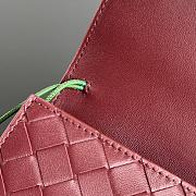 Bottega Veneta Flower Charm Andiamo Long Clutch In Burgundy - 2
