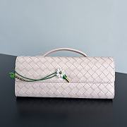 Bottega Veneta Flower Charm Andiamo Long Clutch In Light Pink - 1