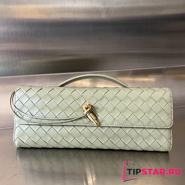 Bottega Veneta Andiamo Long Clutch In Light Green - 1