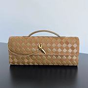 Bottega Veneta Andiamo Long Clutch In Suede Brown - 1