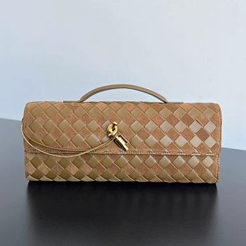 Bottega Veneta Andiamo Long Clutch In Suede Brown