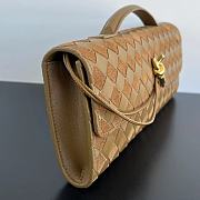 Bottega Veneta Andiamo Long Clutch In Suede Brown - 3
