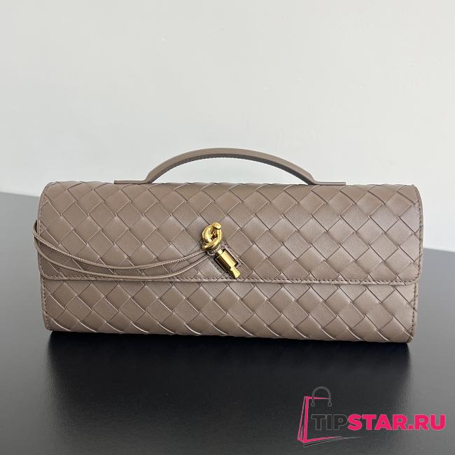 Bottega Veneta Andiamo Long Clutch In Beige - 1