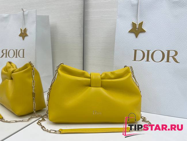 Jonathan Anderson Dior Bow Bag In Yellow Size 26 - 1