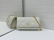 Dior Caro Pouch with Chain In White - 1
