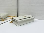 Dior Caro Pouch with Chain In White - 5
