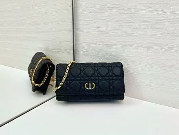 Dior Caro Pouch with Chain In Black