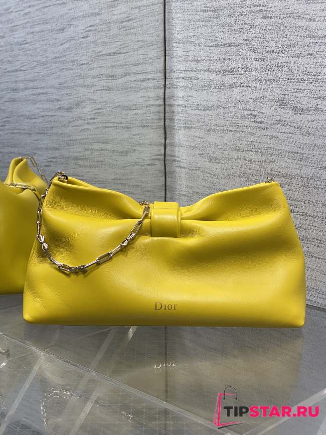 Jonathan Anderson Dior Bow Bag In Yellow Size 30 - 1