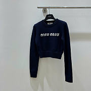 Miu Miu Wool And Cashmere Sweater Dark Blue/Gray - 6