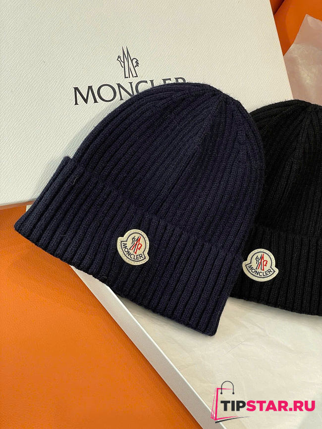 Moncler Hat In Dark Blue Color - 1