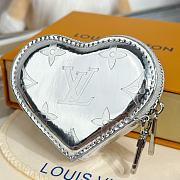 Louis Vuitton Monogram Miroir Heart Coin Purse Silver - 3