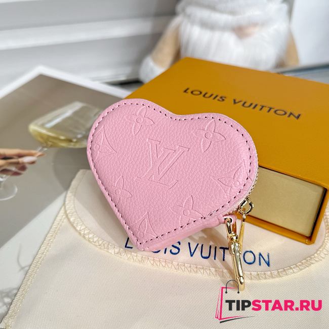 Louis Vuitton Monogram Miroir Heart Coin Purse Pink - 1