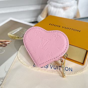 Louis Vuitton Monogram Miroir Heart Coin Purse Pink